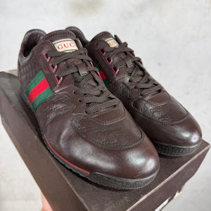 Gucci Brown Embossed Monogram Runners