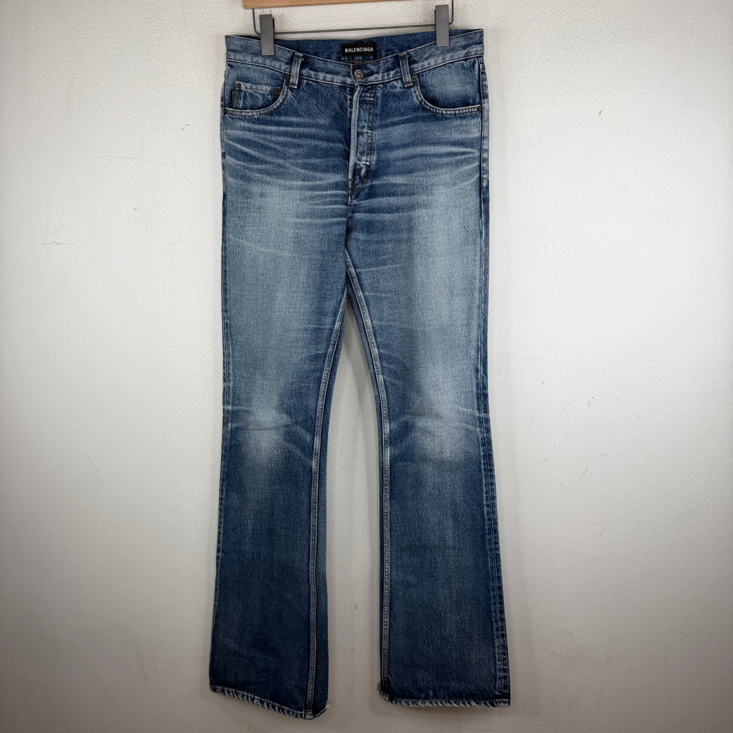 Balenciaga Blue Wash Bootcut Jeans