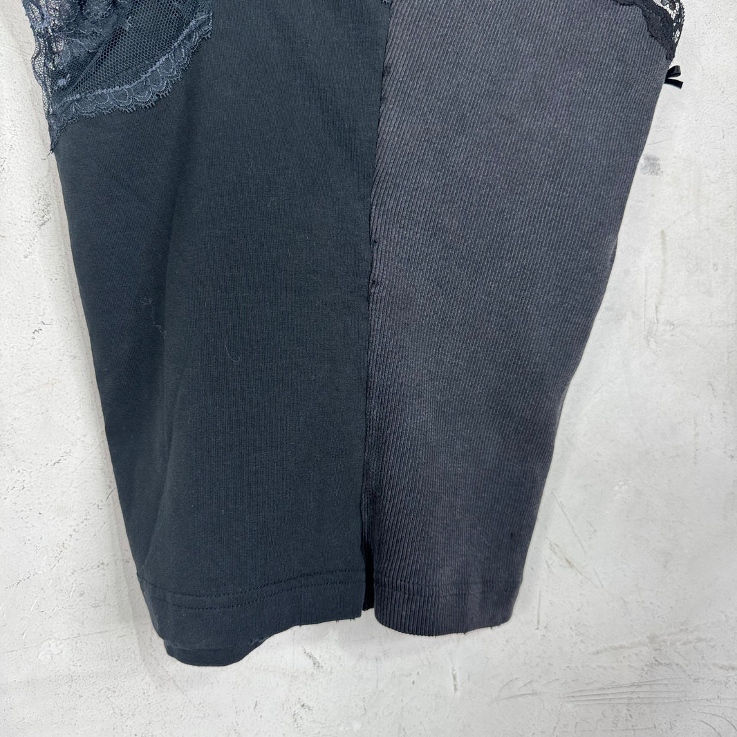 Balenciaga Split Reconstructed Lace Trim Top