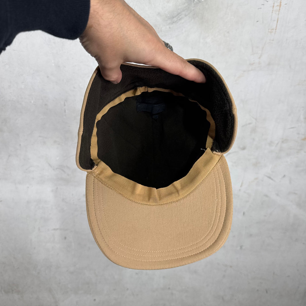 Prada Canvas Fleece Lined Flap Hat