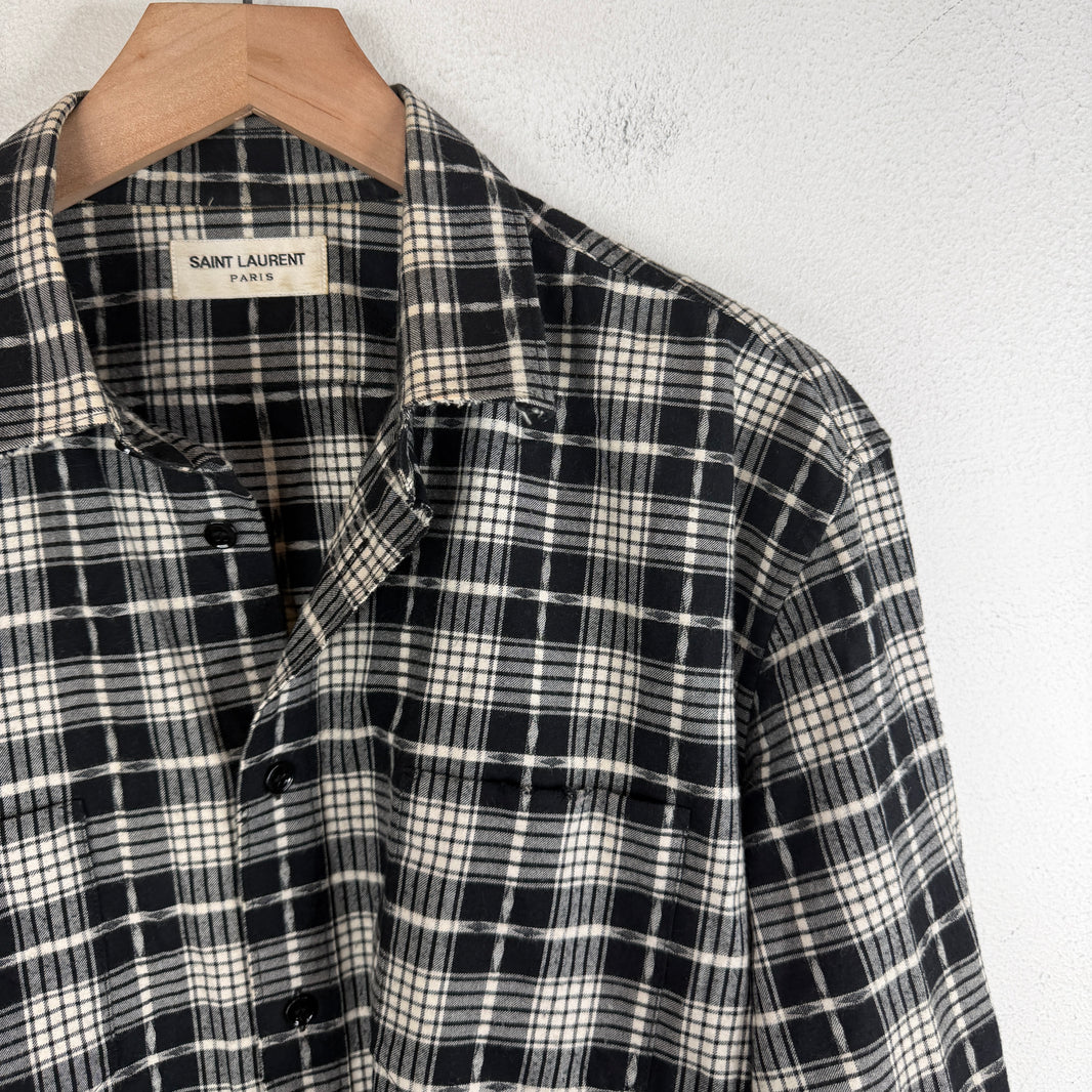 Saint Laurent Black/White Button Up Flannel