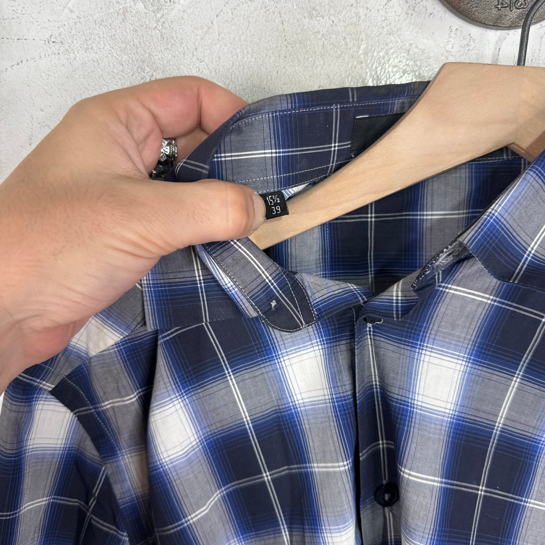 Givenchy Blue/White Plaid Button-Up Shirt
