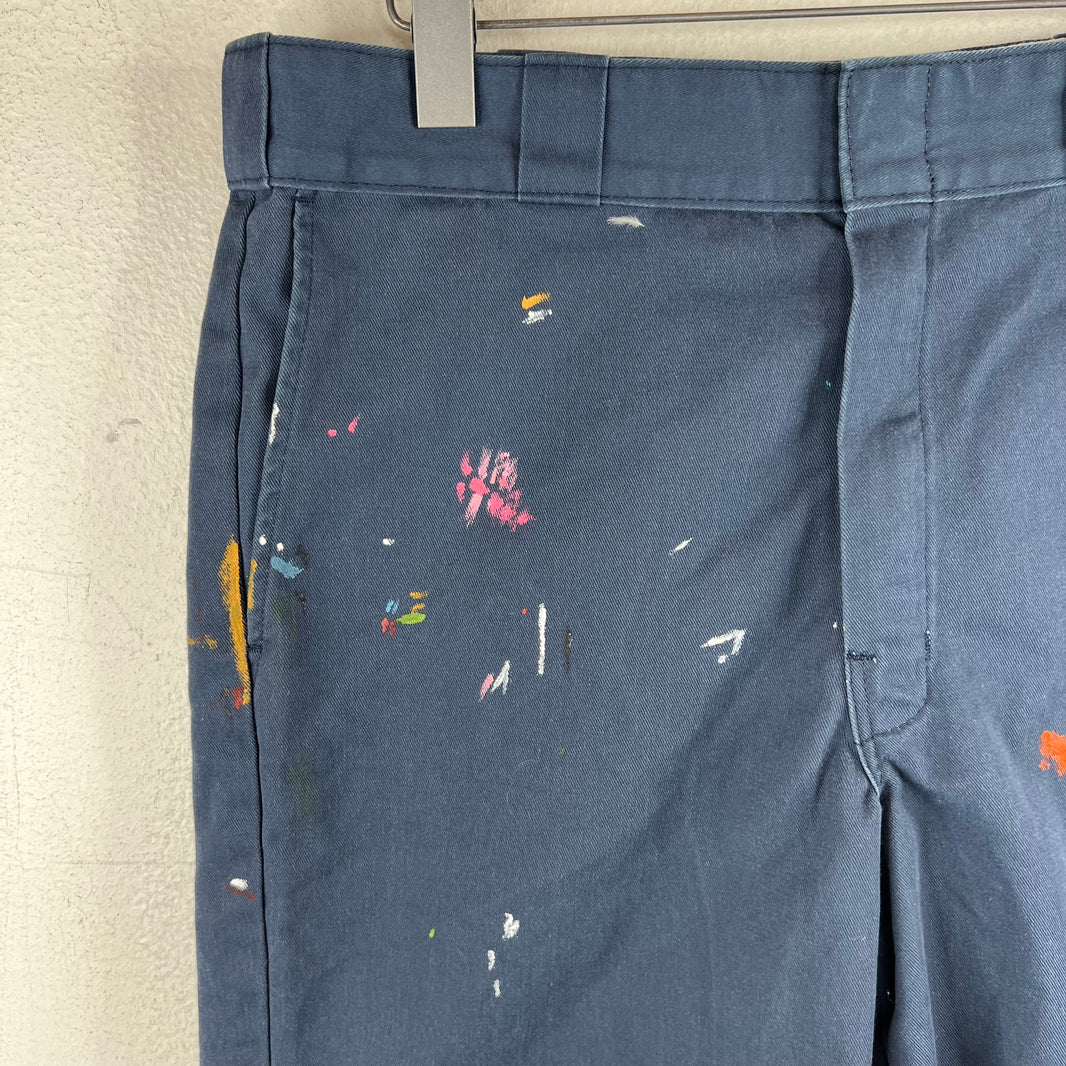 Paly Navy Paint Splatter Junkie Shorts