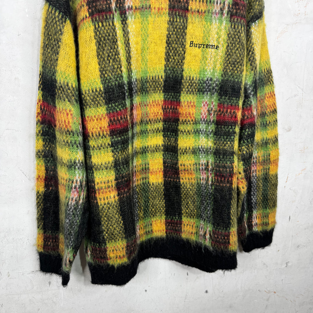 Supreme Plaid Brushed Mohair Sweater