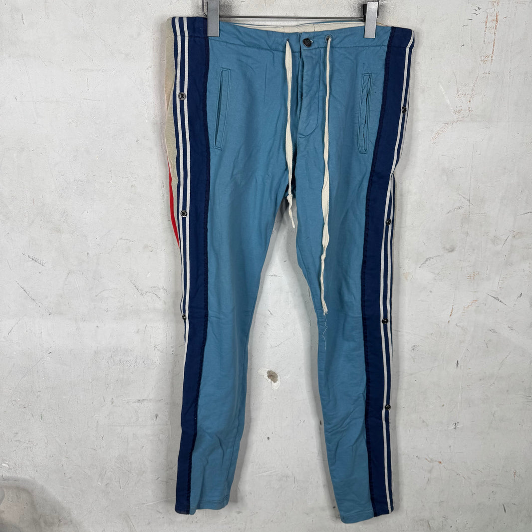 Greg Lauren FW19 Blue Striped Track Sweatpants