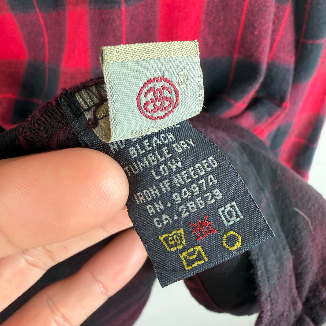 Stussy Red Black Button Up Flannel