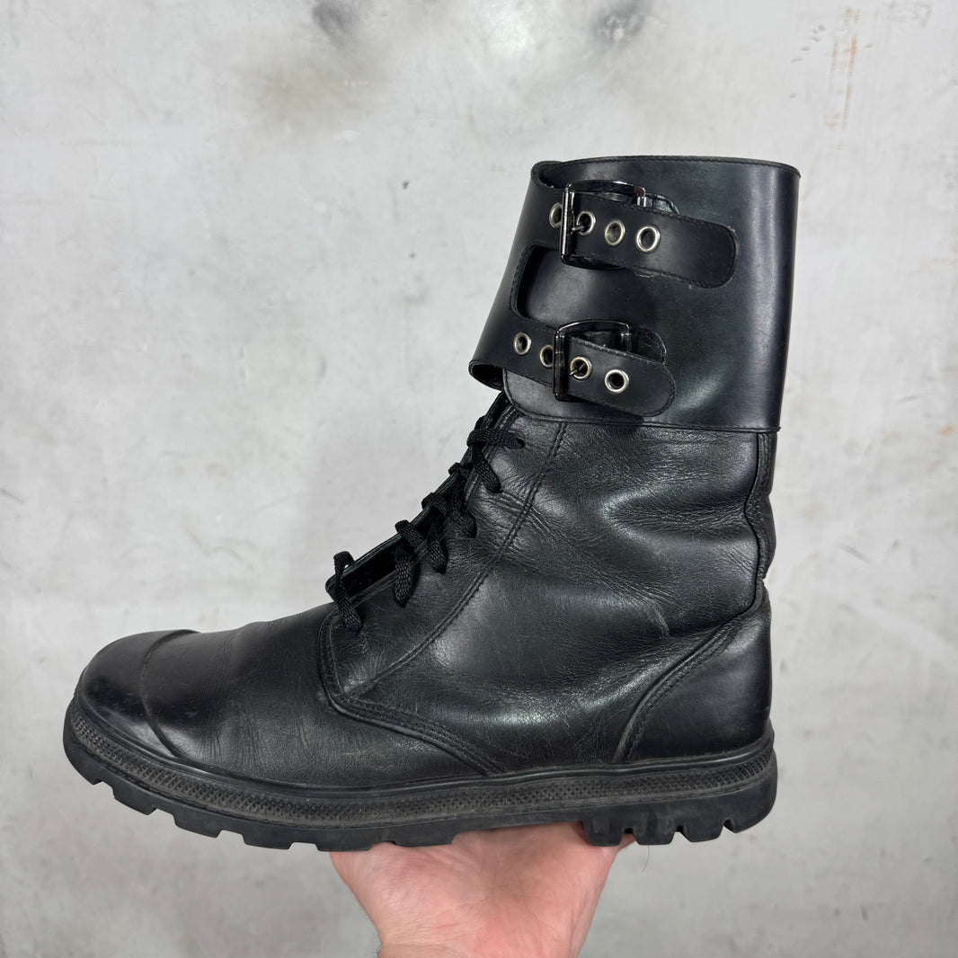 Helmut Lang Buckled Combat Boots