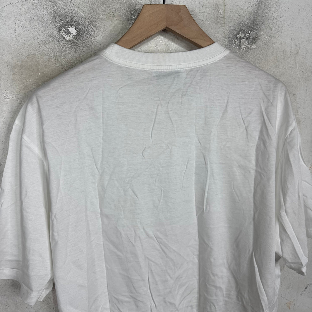 Prada White Rubberized Crest Logo T-Shirt