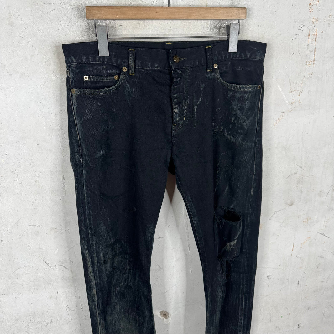 Saint Laurent D02 Oil Spill Jeans
