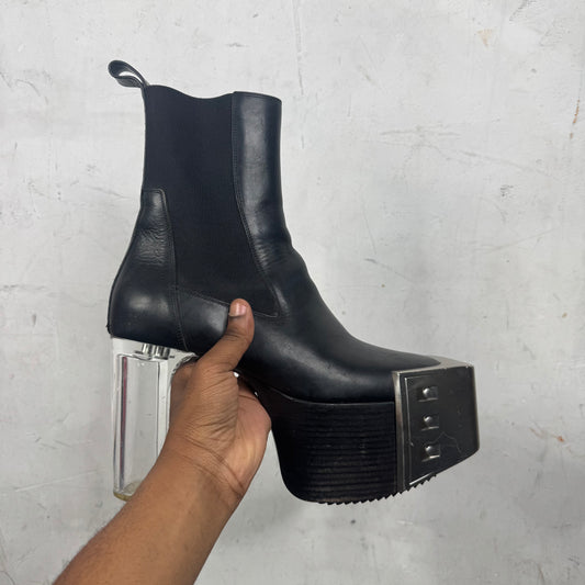 Rick Owens Black Kiss Heel Boots