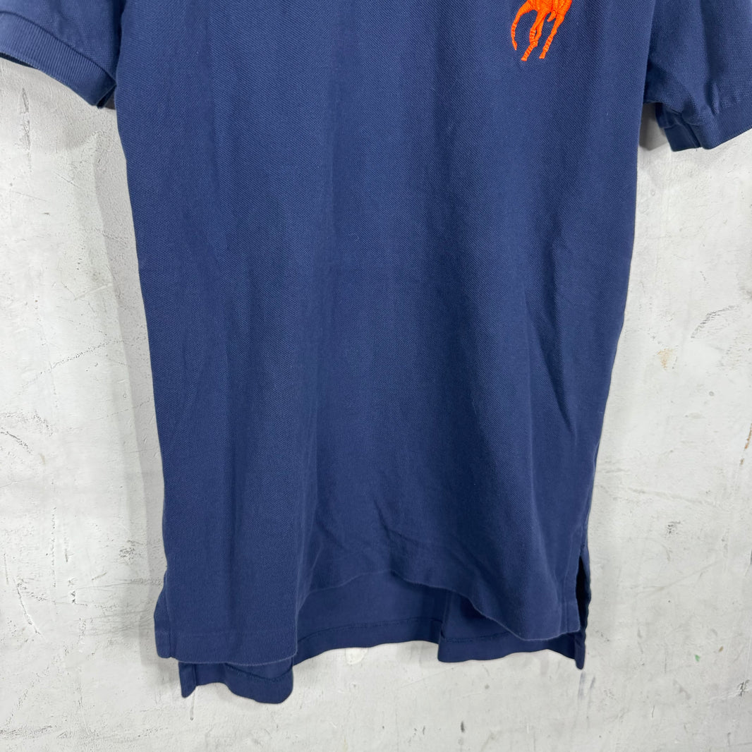 Ralph Lauren Bucknell Navy Orange Pony Polo