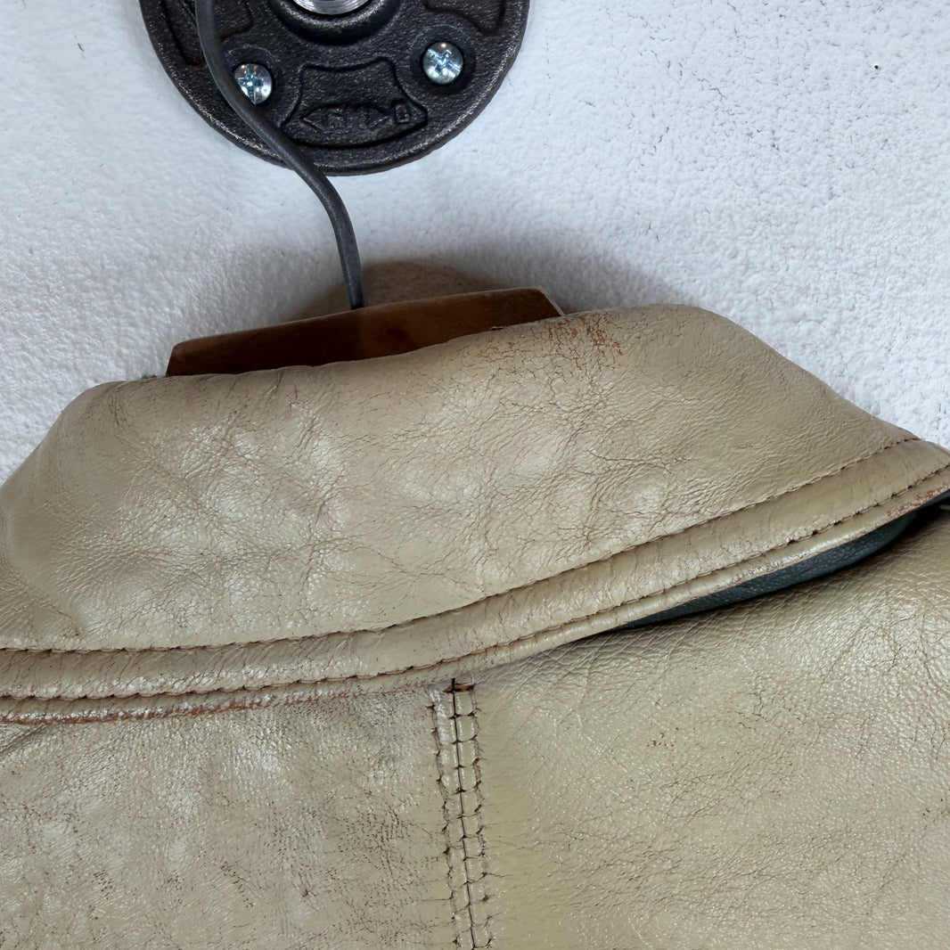 Vintage Avirex Leather Two-Tone Zip Up Jacket