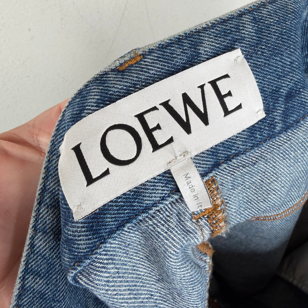 Loewe Anagram Cut Denim Shorts