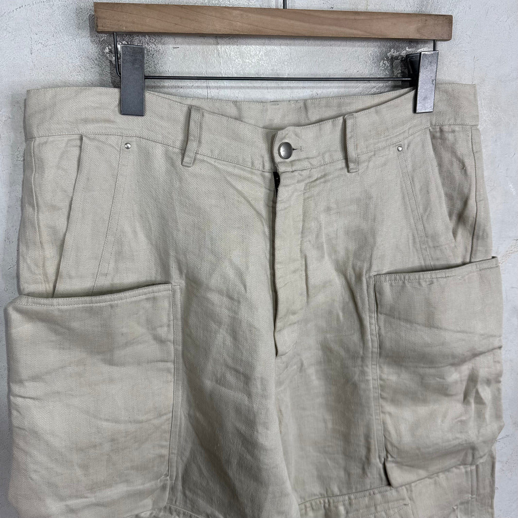 Rick Owens Hollywood Beige Linen Stefan Cargos