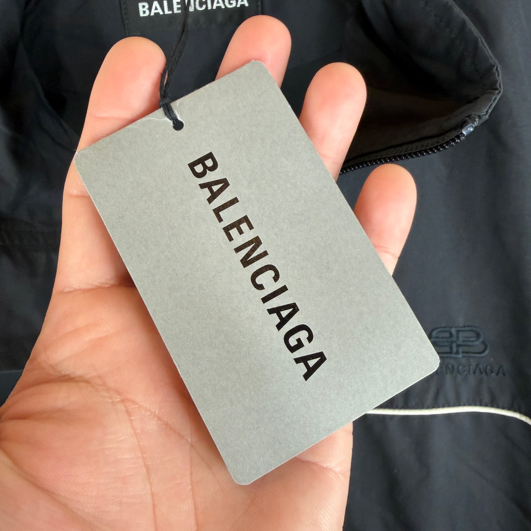 Balenciaga Black Interlock BB Logo Windbreaker Jacket