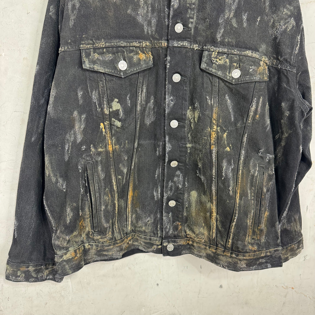 Balenciaga Mud Show Denim Trucker Jacket