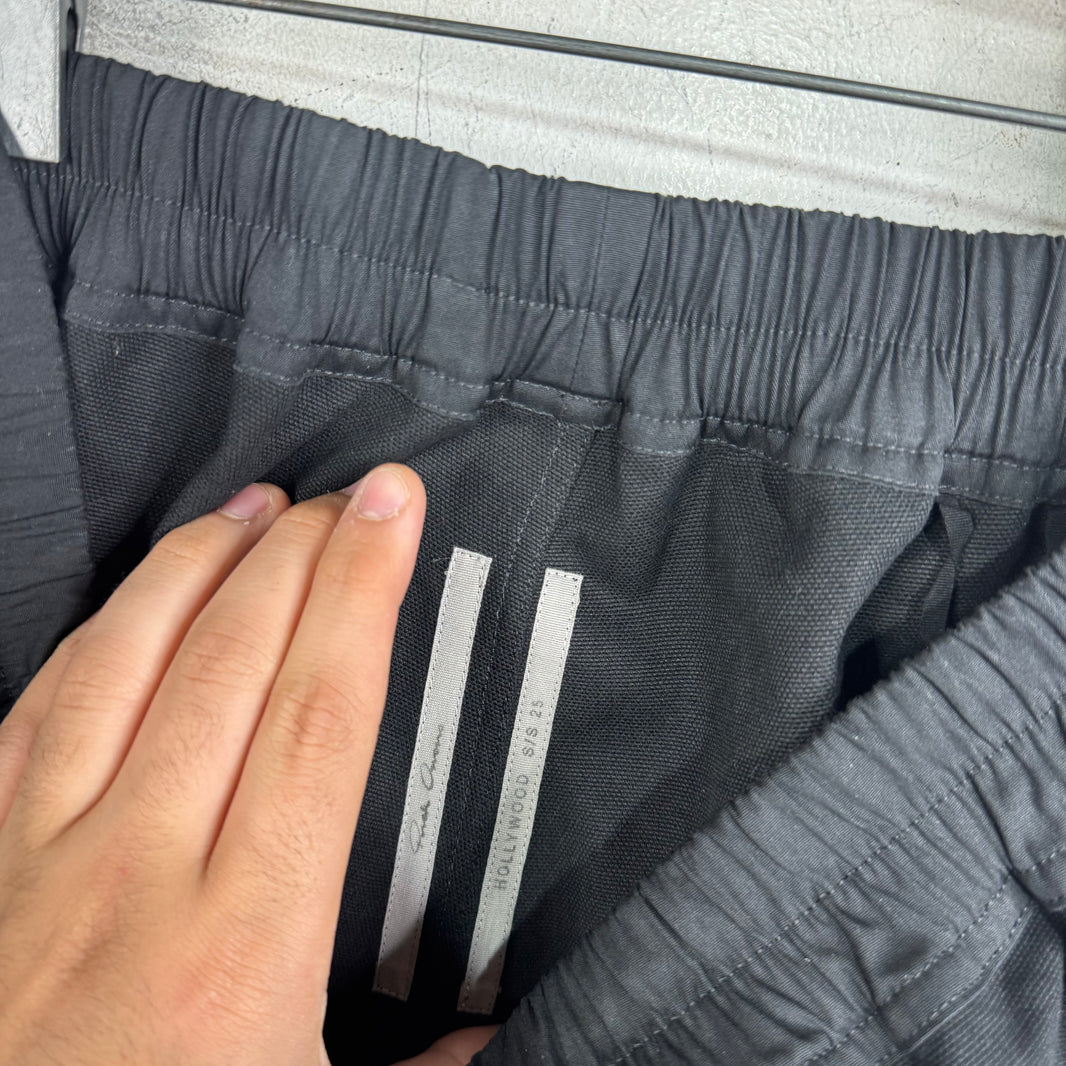 Rick Owens Black Canvas Boxer Shorts