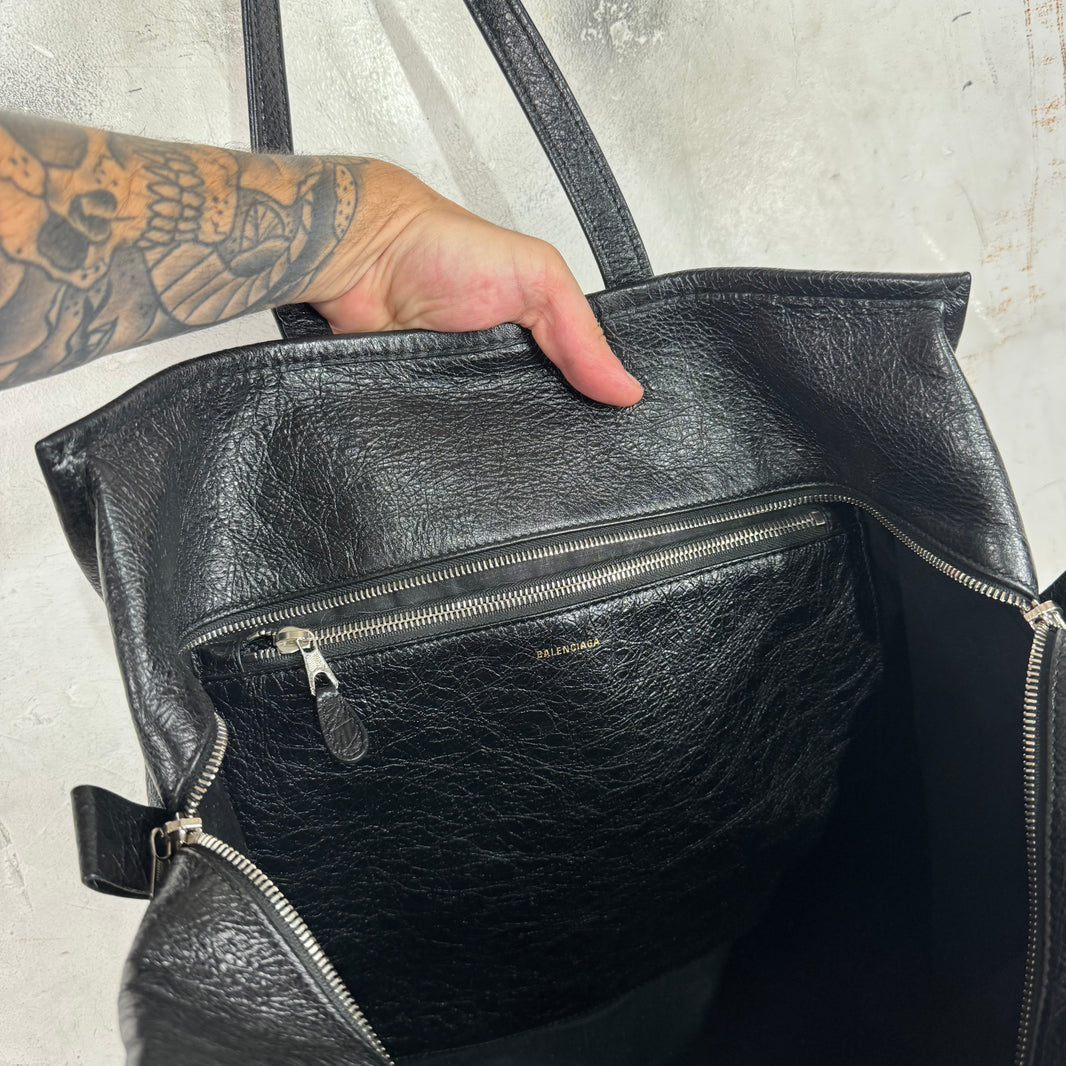 Balenciaga Black Lambskin Medium Bazar Bag