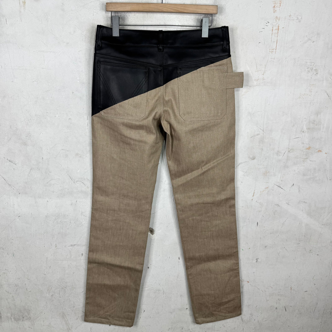 Bottega Veneta 2020 Canvas Leather Panelled Jeans