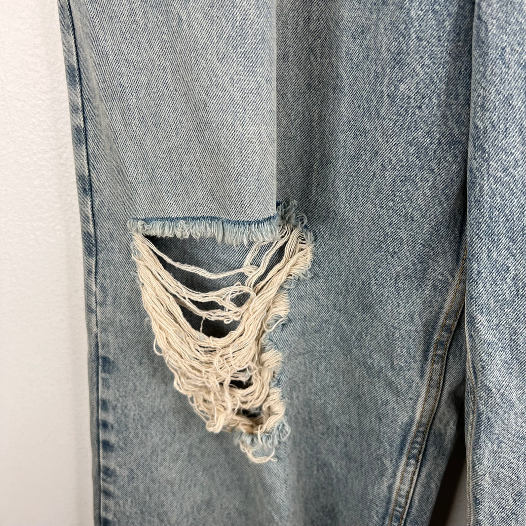 Balenciaga Sample Belted Baggy Distressed Jeans