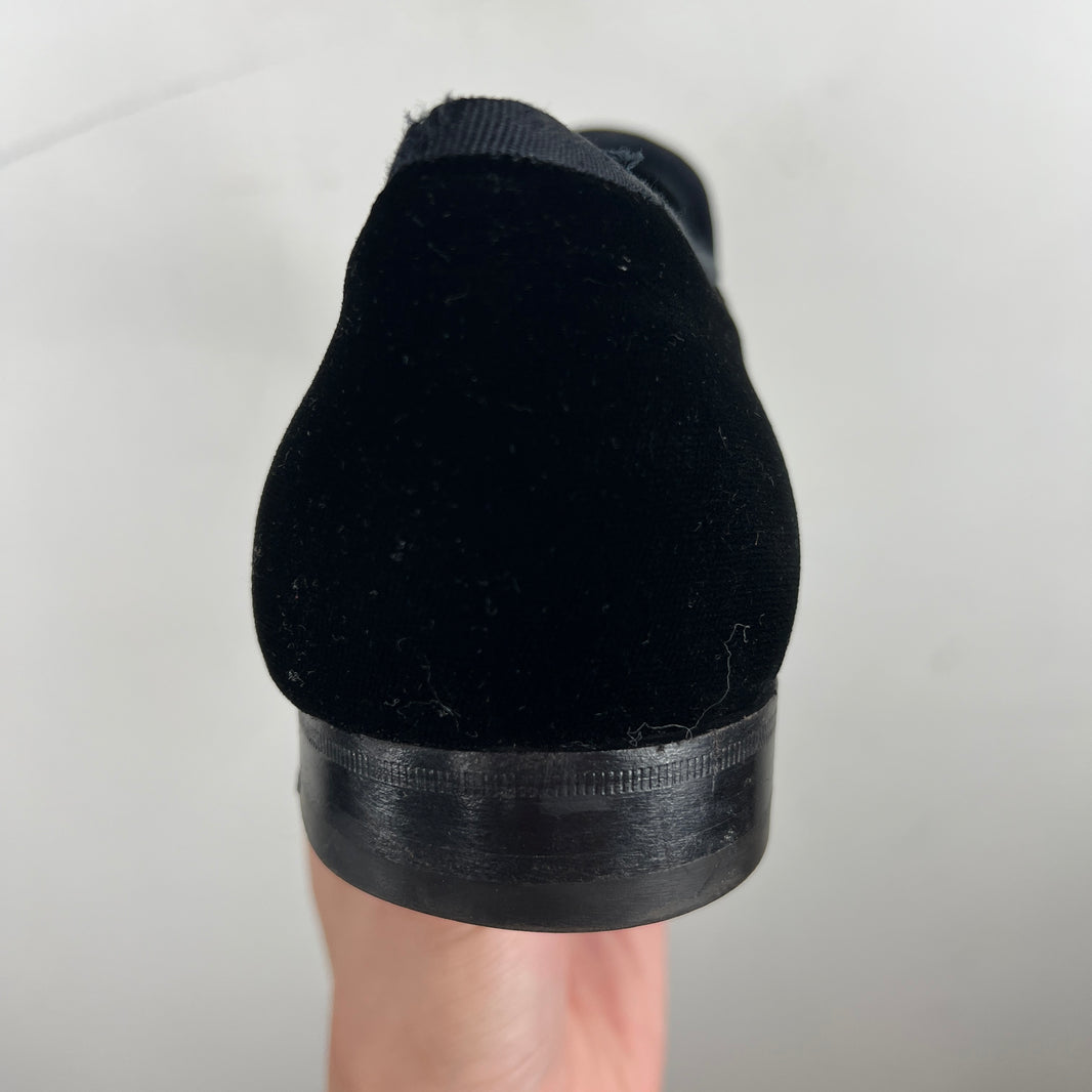 Louis Vuitton Emboirdered Velvet Slip On Loafers
