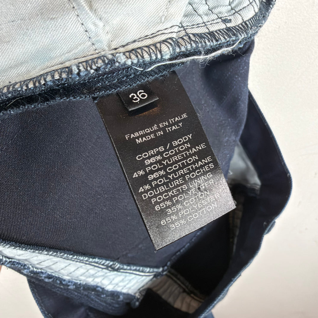 Balmain Indigo Double Zip Biker Jeans