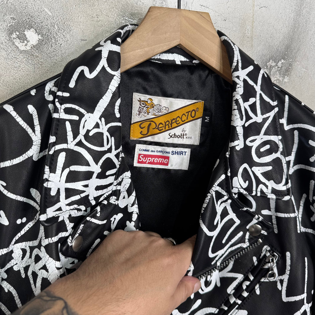 Supreme x CDG x Schott Scribble Perfecto Jacket