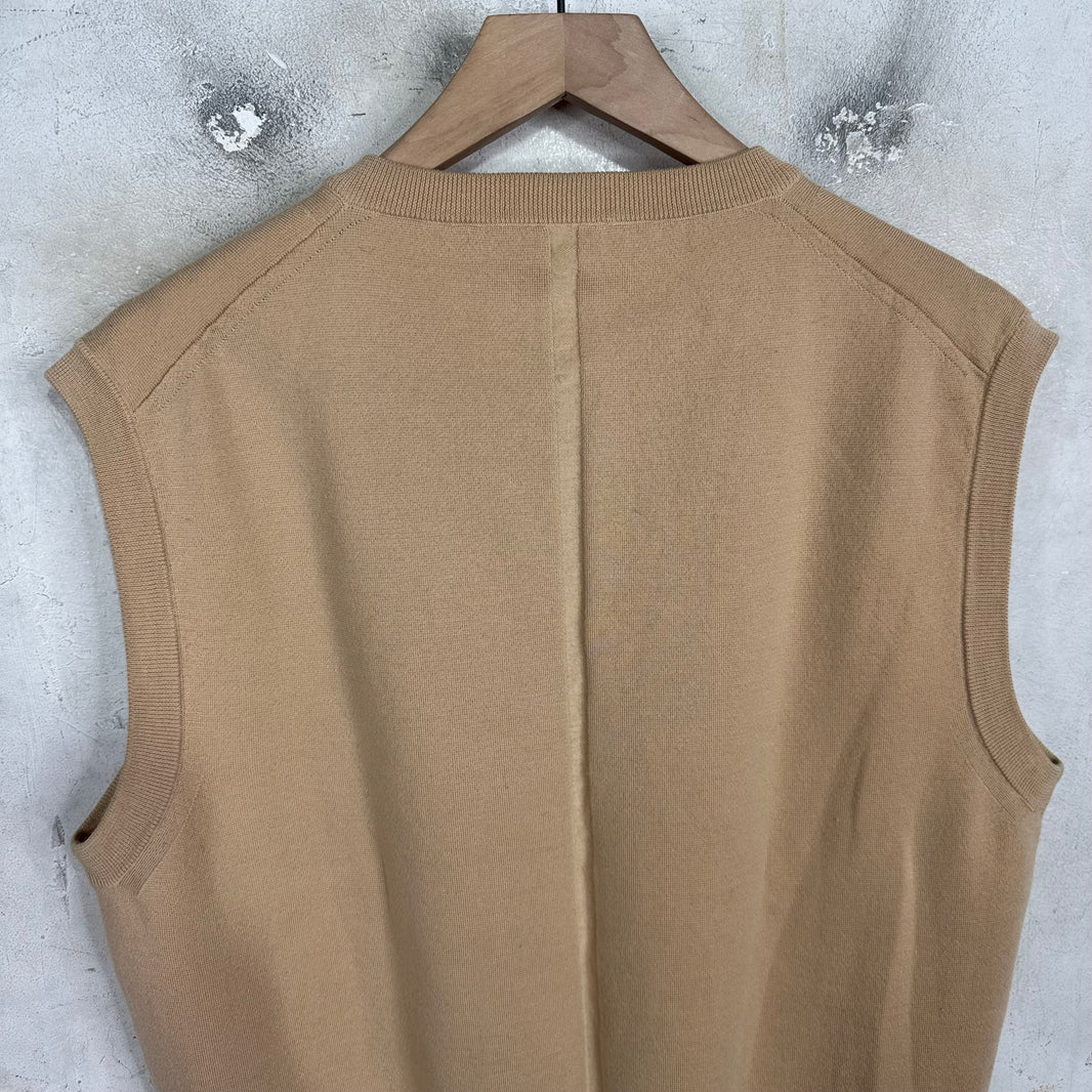 The Row Wool Tan Sweater Vest