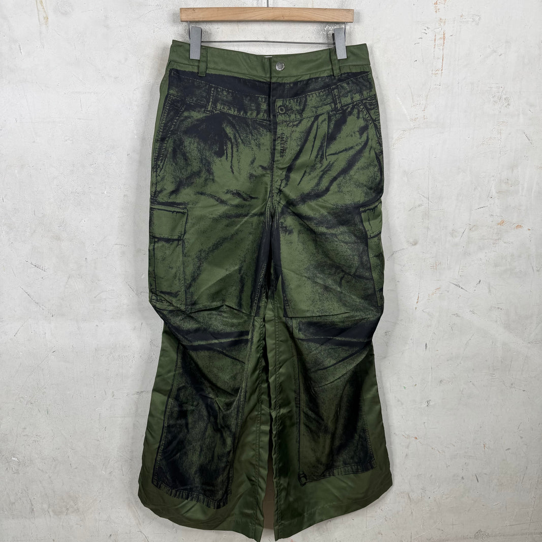Jean Paul Gaultier Trompe-l'œil Green Nylon Cargo Pants