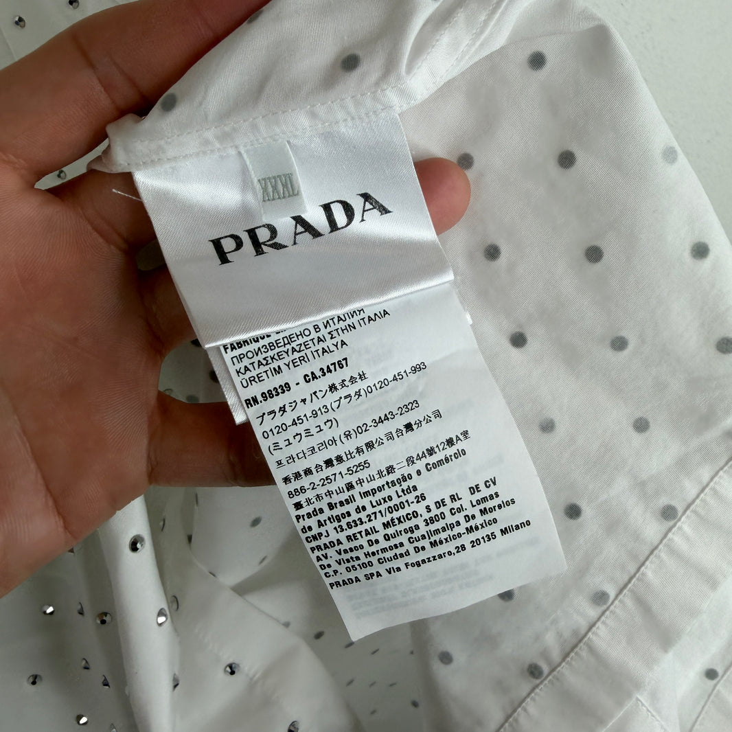 Prada Crystal Button Up LS Shirt