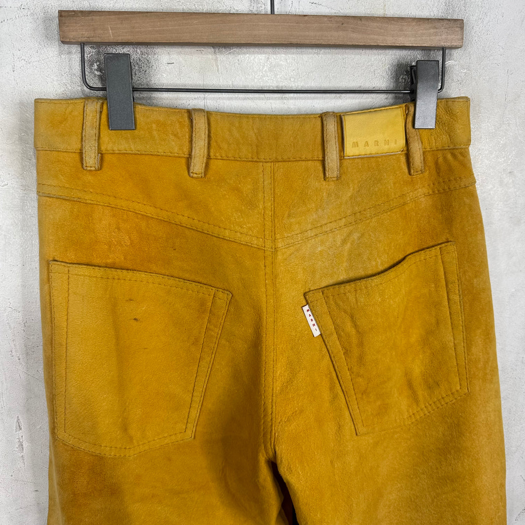 Marni Suede Flared Bootcut Pants