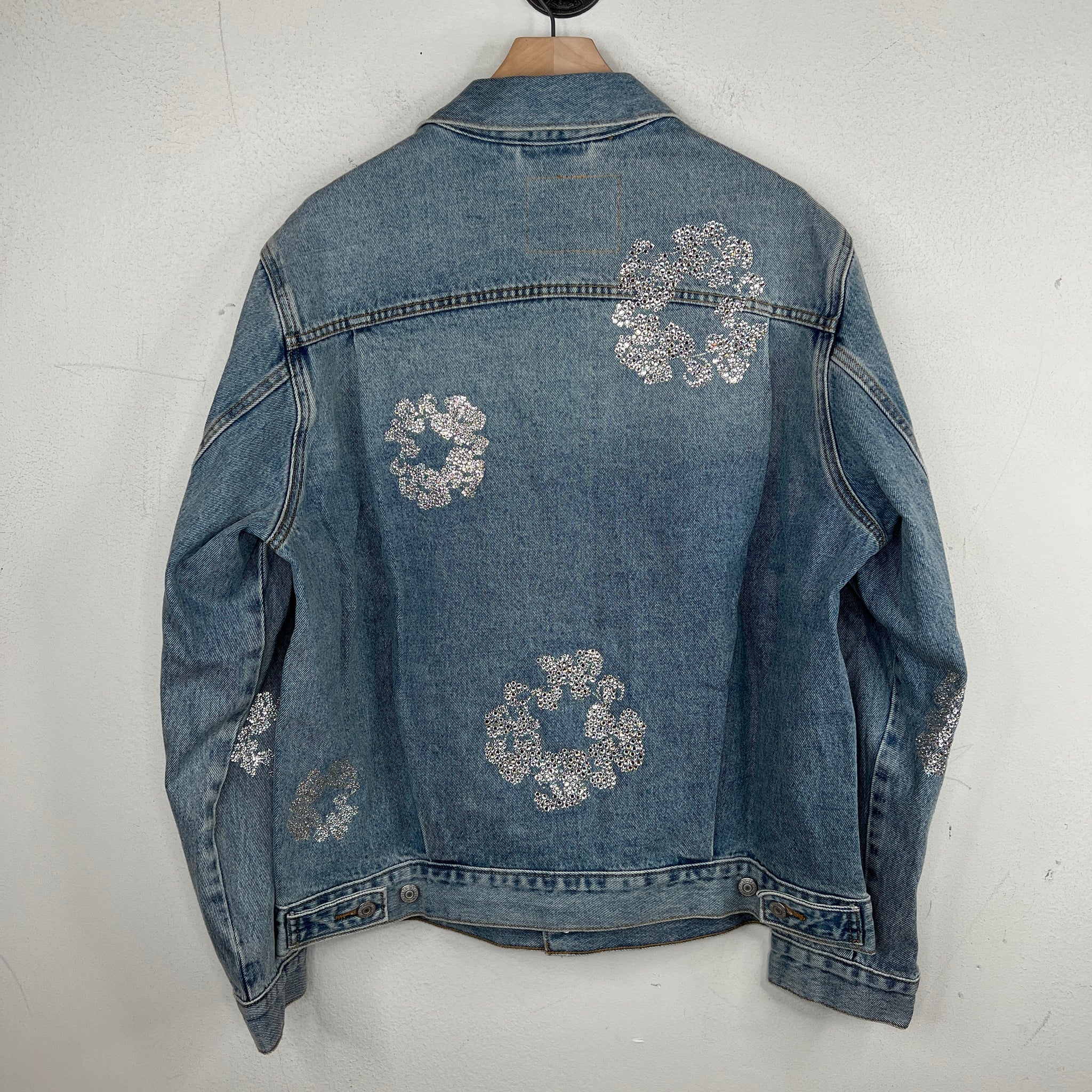 Denim Tears Blue Crystal Wreath Denim Jacket
