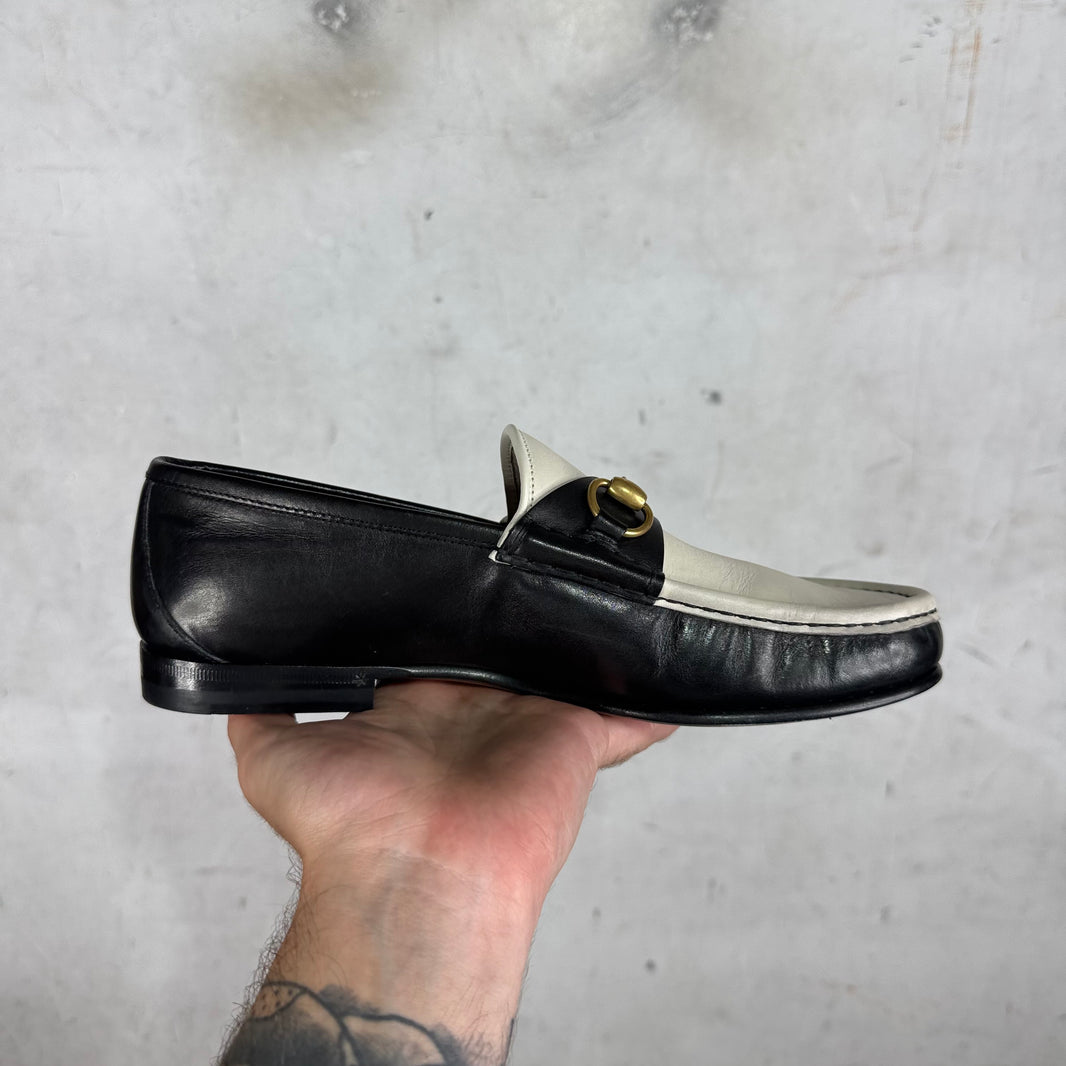 Gucci Two Toned Horsebit Loafers