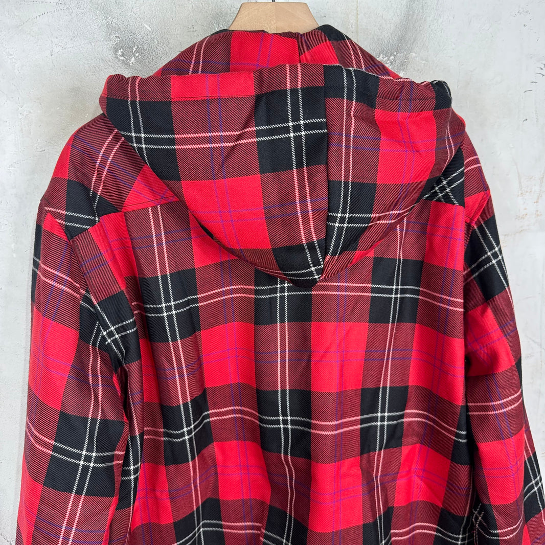 Marni Red Plaid Hooded Quilt Flannel