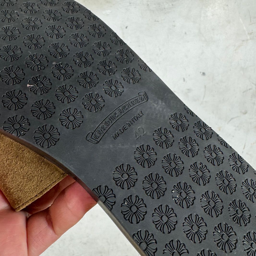 Chrome Hearts Suede Patch Slides