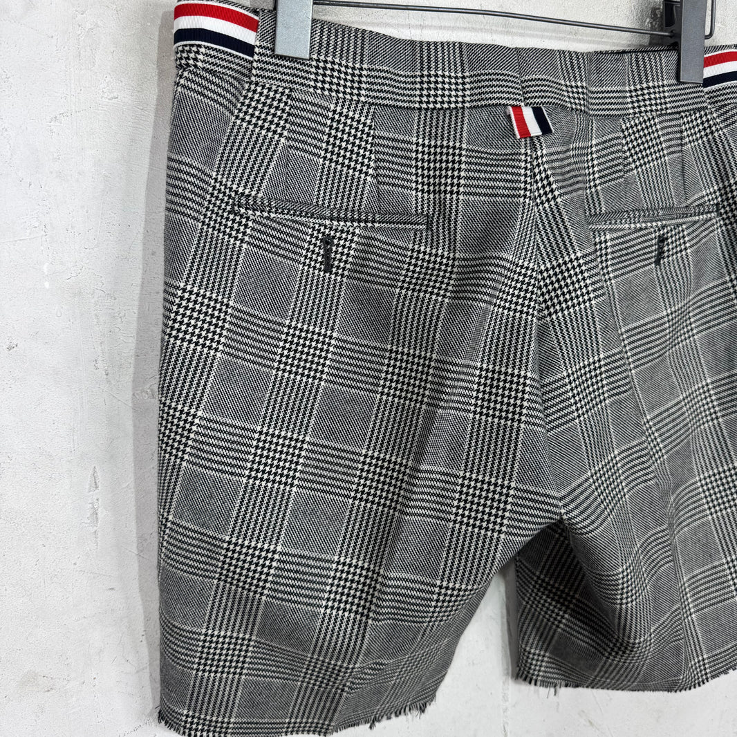 Thom Browne Plaid Cutoff Trouser Shorts