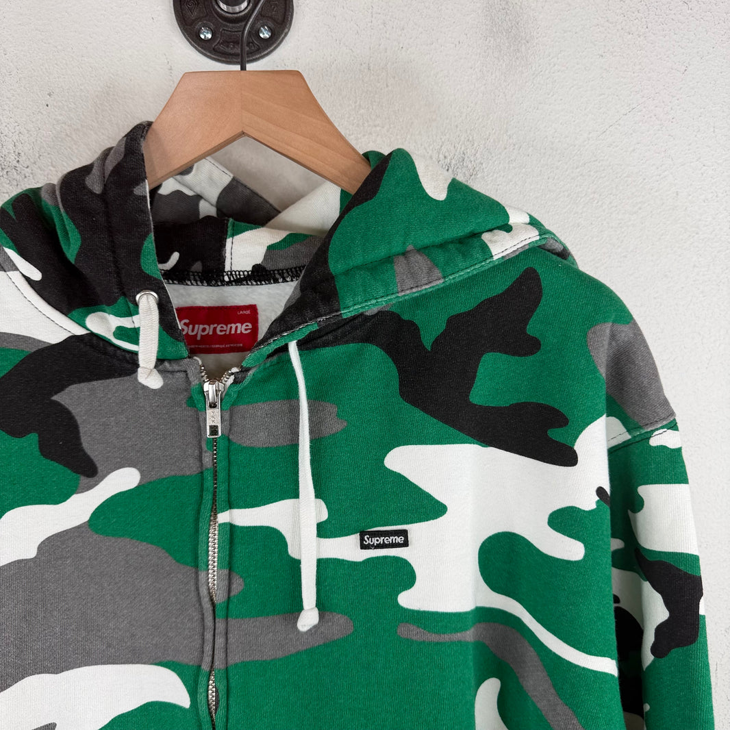 Supreme Green Camo Zip-Up Hoodie