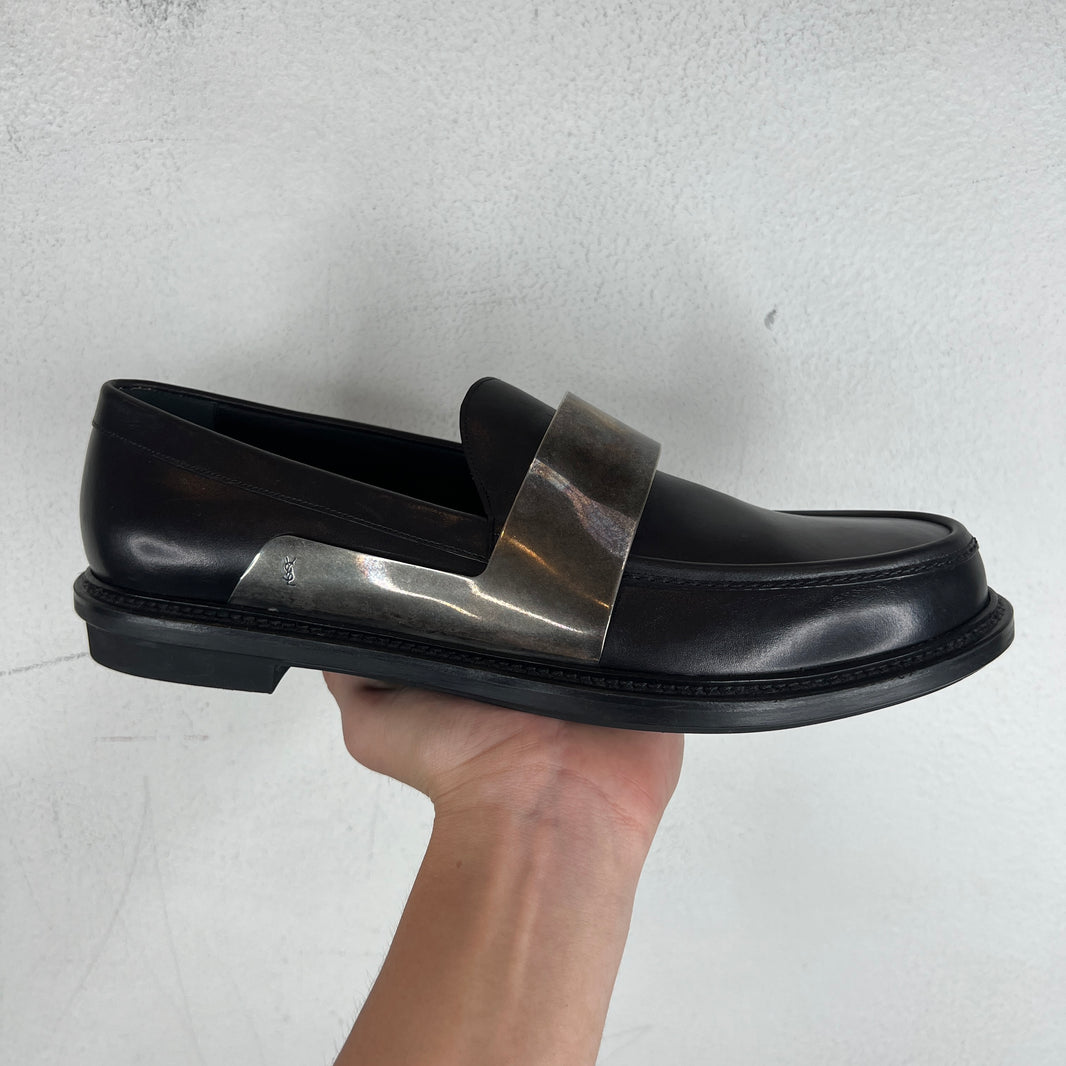 YSL Metal Strap Loafers