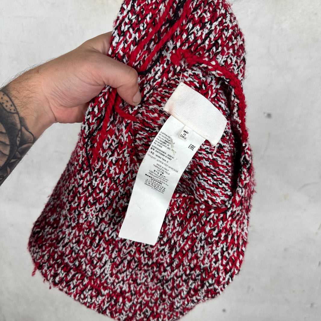 Margiela Red Speckled Knit Ski Mask