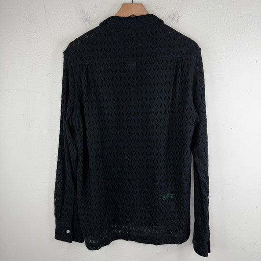 Bode Black Floral Lace L/S Shirt