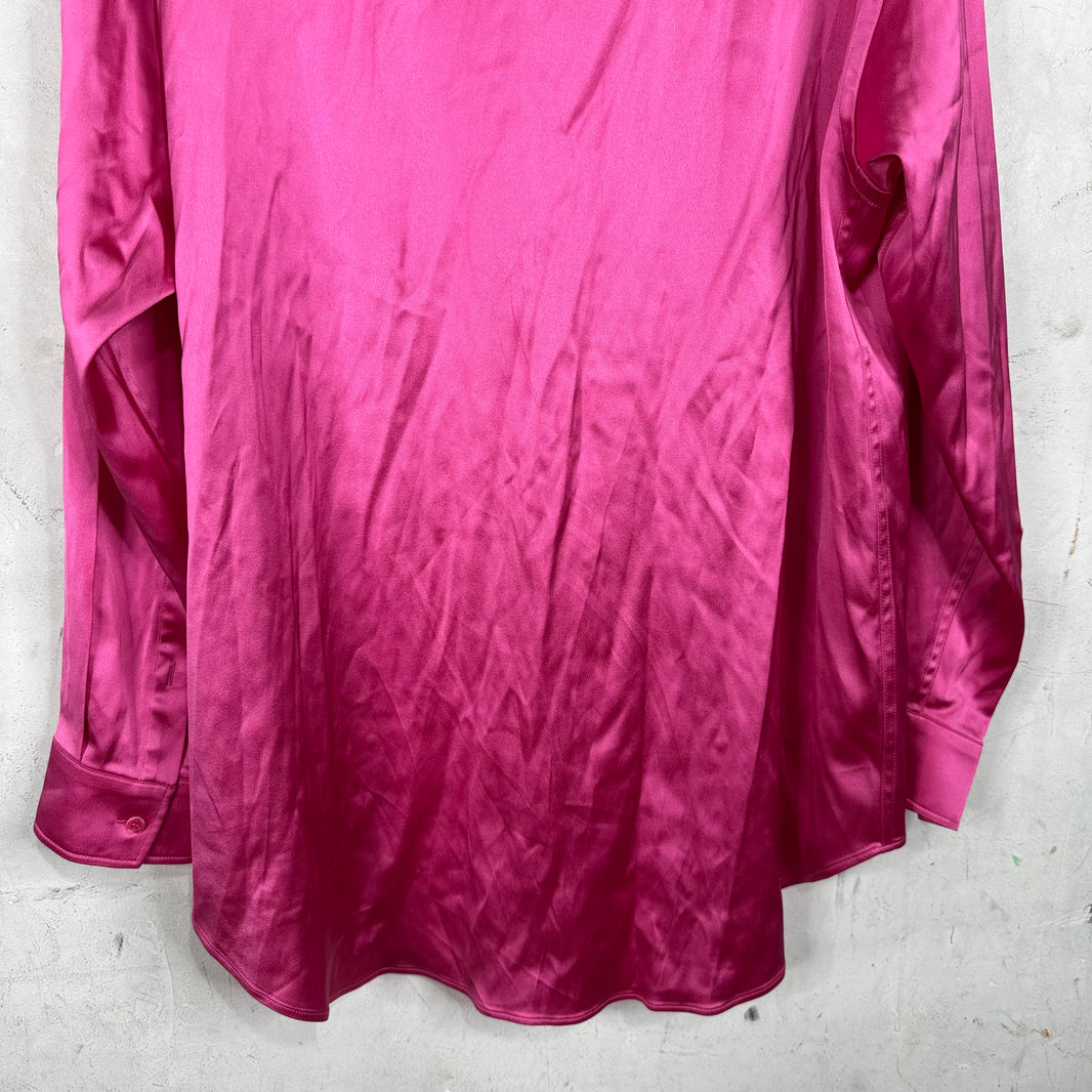 Balenciaga Pink Shiny Buttoned Shirt