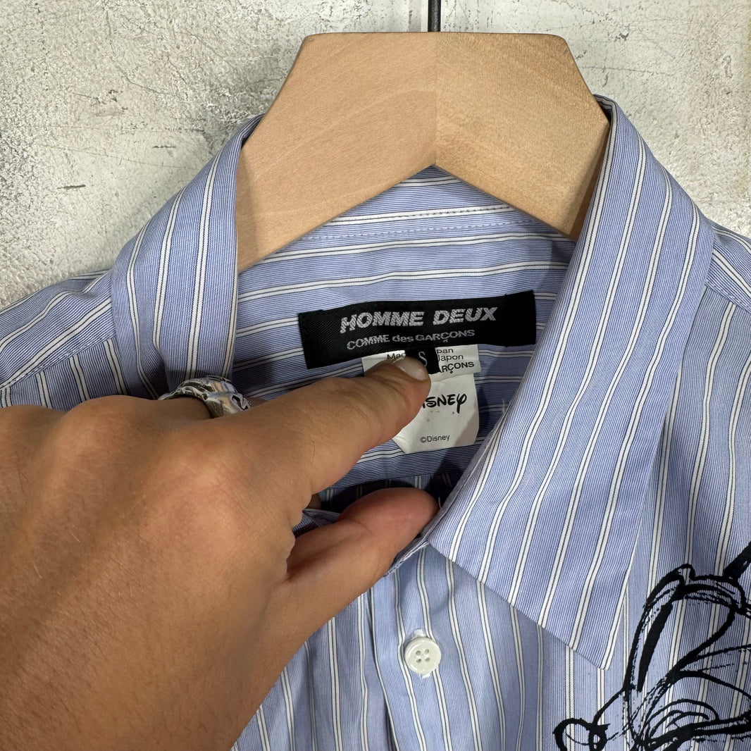 CDG Homme Deux Disney Sketch Striped Shirt