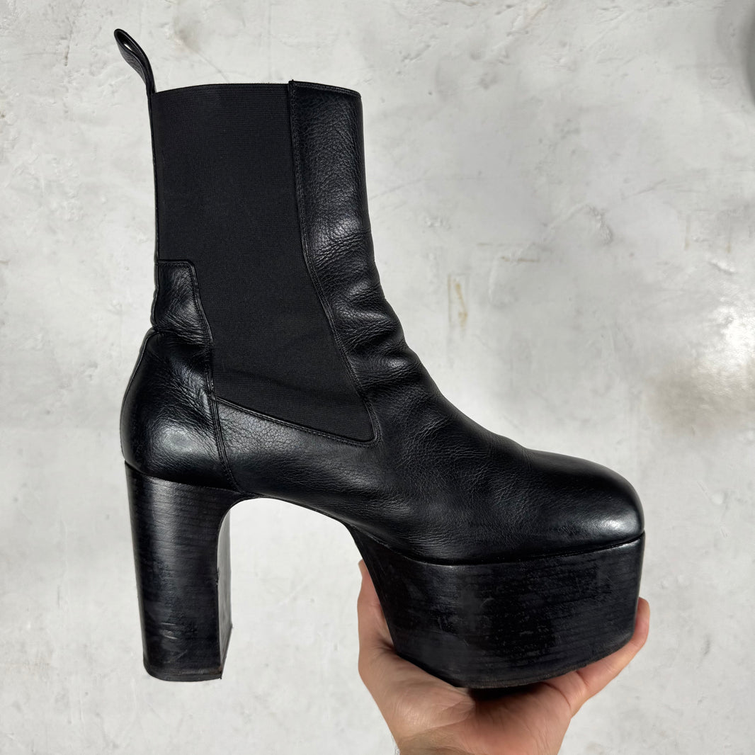 Rick Owens Leather Black Kiss Heels