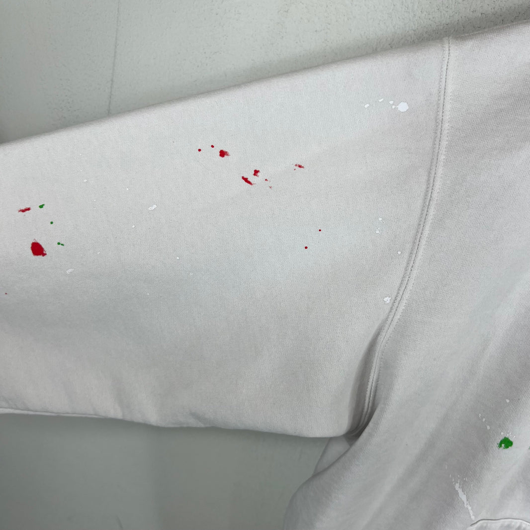 Supreme White MM6 Box Logo Zip-Up Hoodie