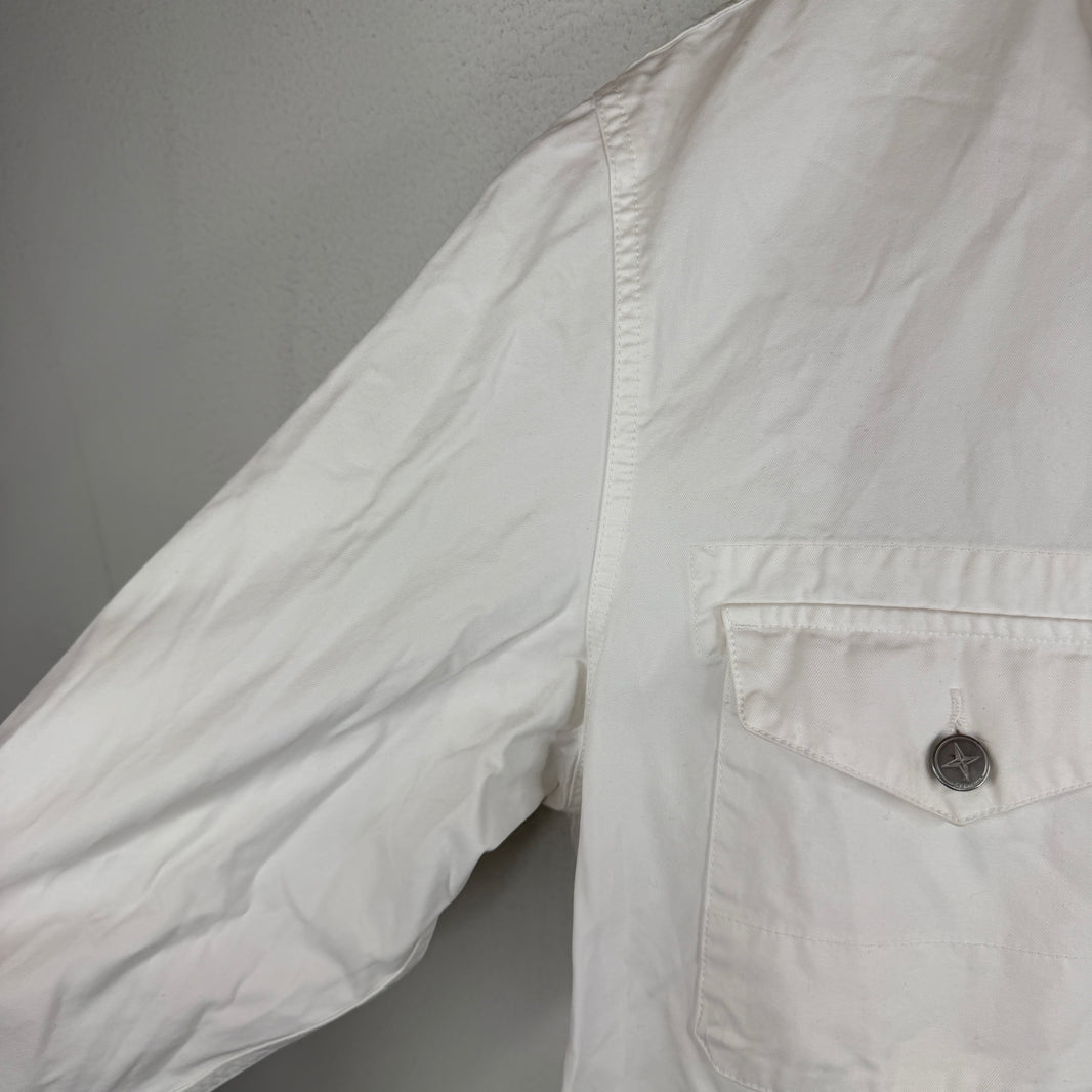 Stone Island White Button Up Jacket