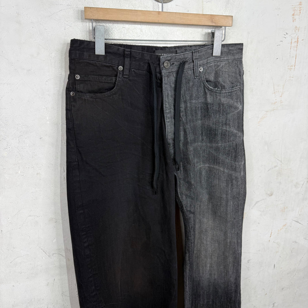 Balenciaga Hybrid Split Drawstring Jeans