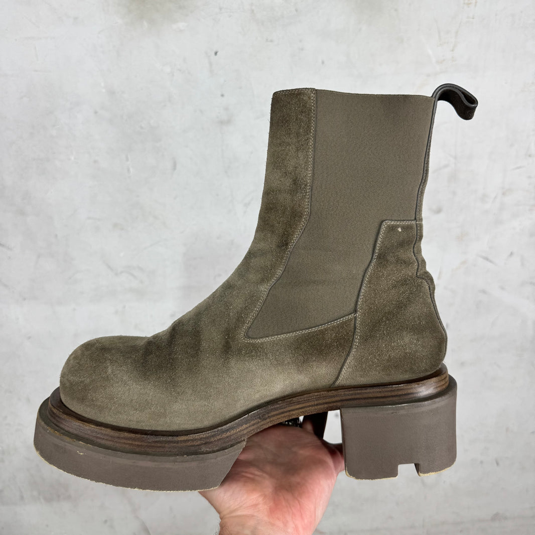 Rick Owens Suede Bogun Heel Boots