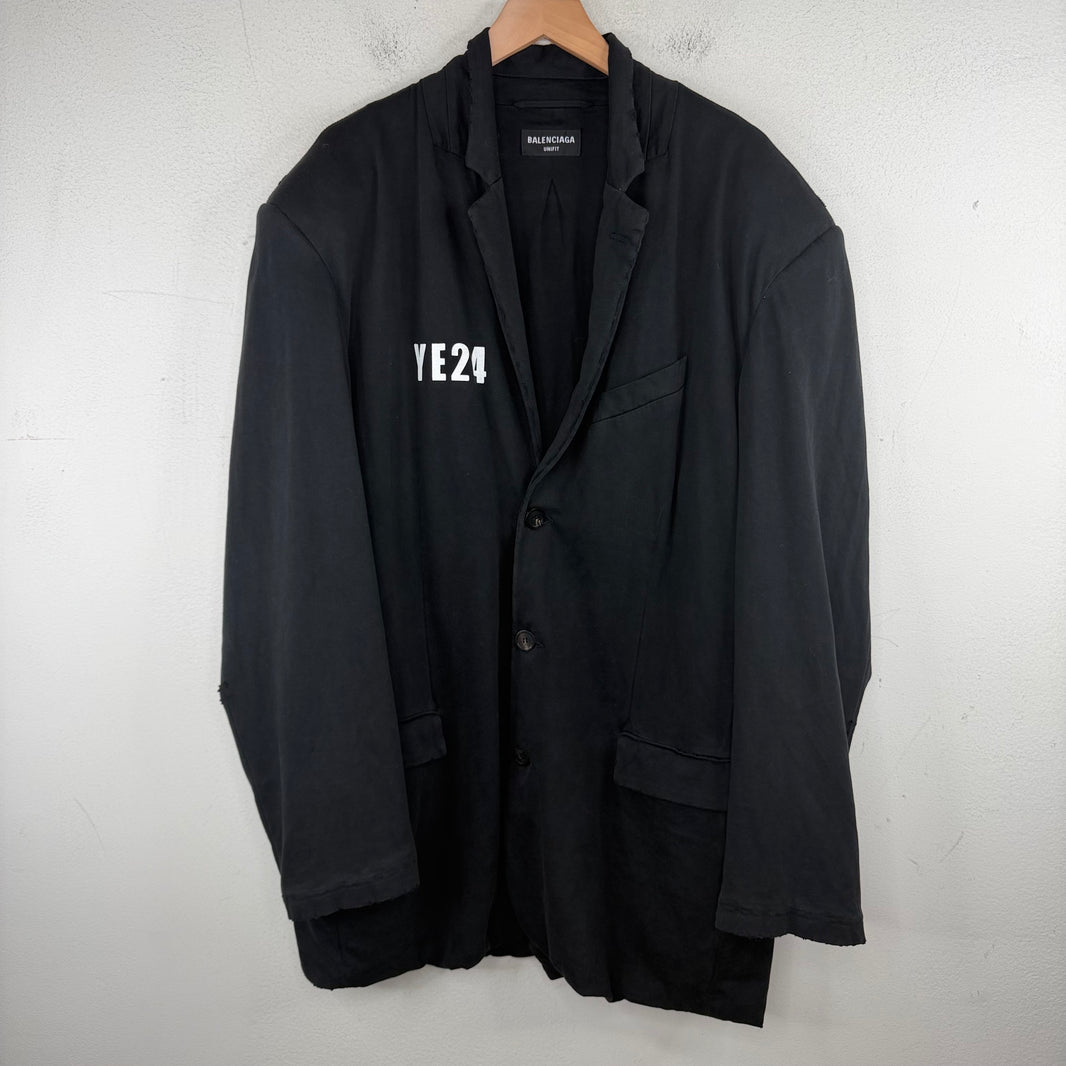 Balenciaga YE24 Distressed Cotton Blazer