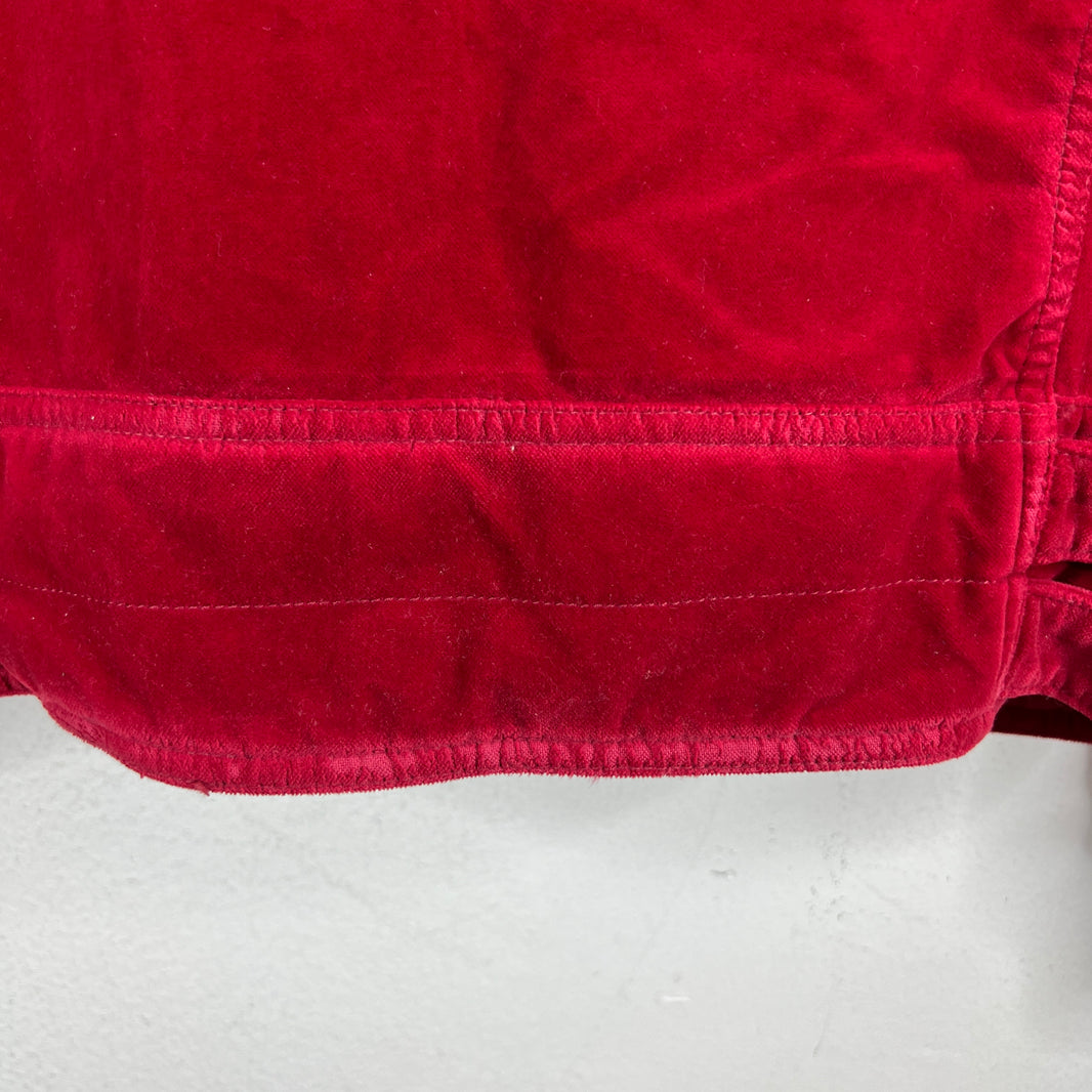 Balmain Red Velvet Crest Jacket