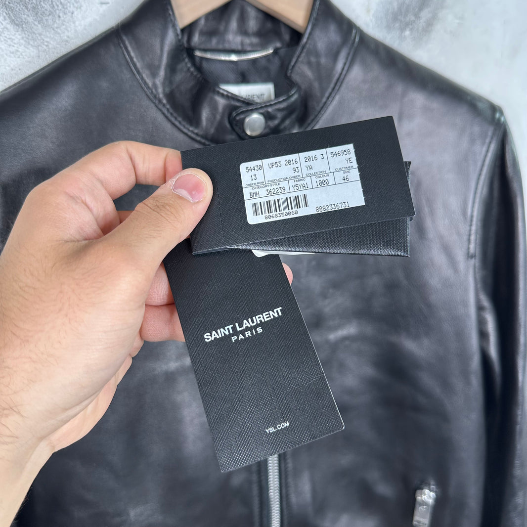 Saint Laurent Leather Cafe Racer Jacket